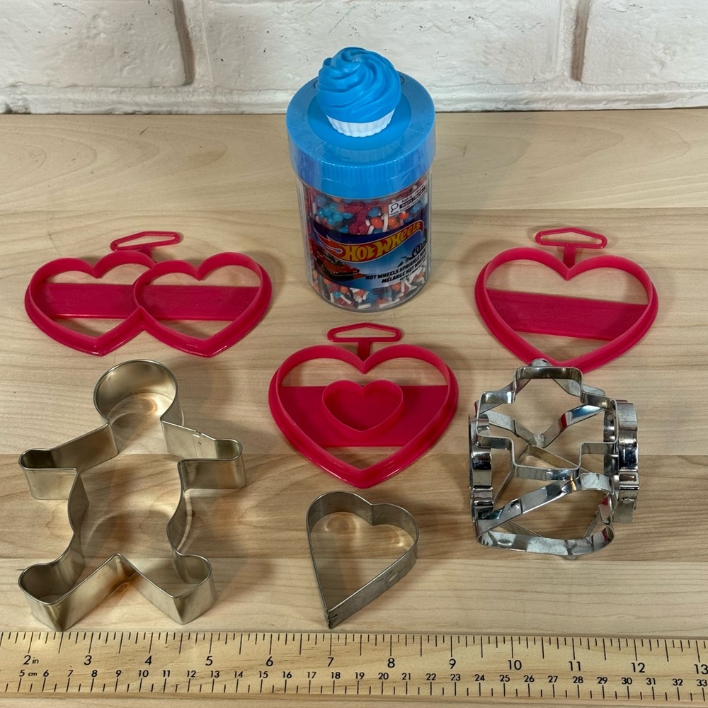 Assorted Cookie Cutters with Hot Wheels Sprinkles